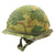 Original U.S. WWII Vietnam War M1 Paratrooper Helmet with USMC Reversible Camouflage Cover Original Items