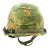 Original U.S. WWII Vietnam War M1 Paratrooper Helmet with USMC Reversible Camouflage Cover Original Items