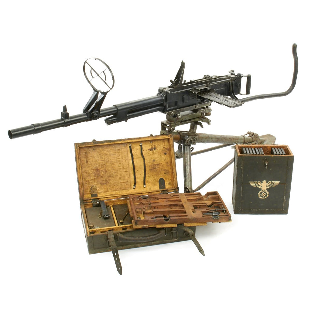 Original Italian WWII Breda Model 37 Display Machine Gun with Tripod and Accessories Original Items