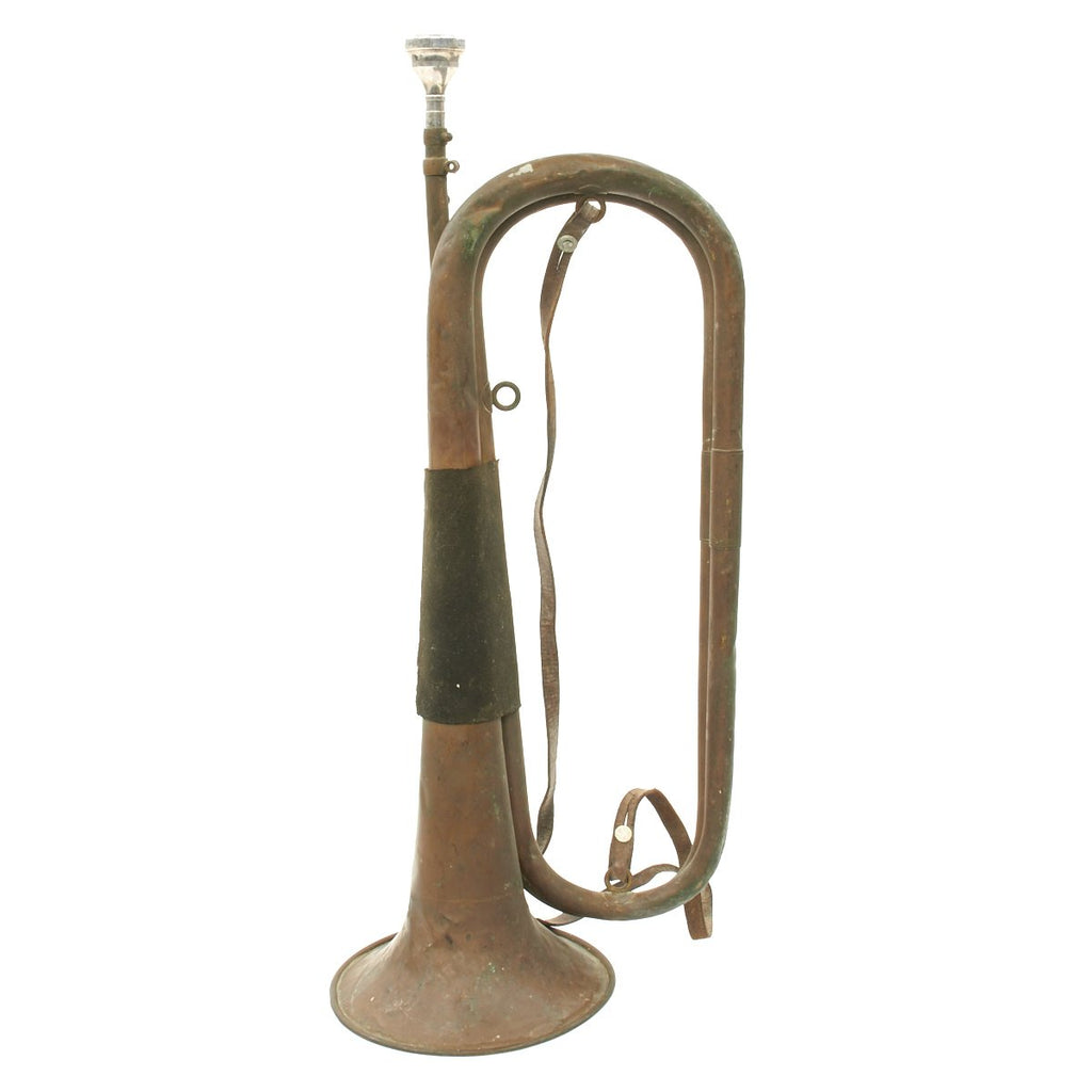 Original French Pre-WWI Clarion Bass Trumpet Bugle with Shoulder Strap c.1855-1915 Original Items