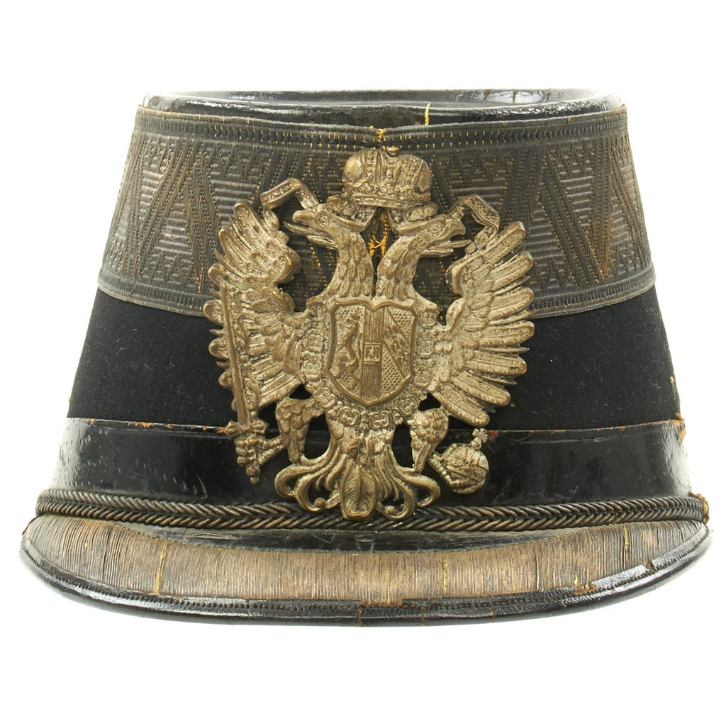 Original 19th Century Imperial Austrian Infantry Officer Shako by Spindlbauer Original Items
