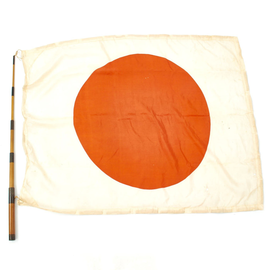 Original Japanese WWII Pilot Bail Out Float Flag with Telescoping Staff Original Items