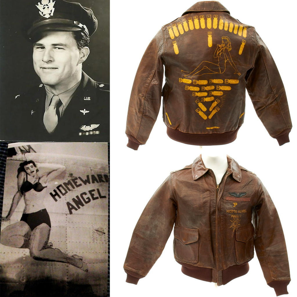 Original U.S WWII B-24 Homeward Angel Named 784th Bomb Squadron A-2 Flight Jacket Original Items