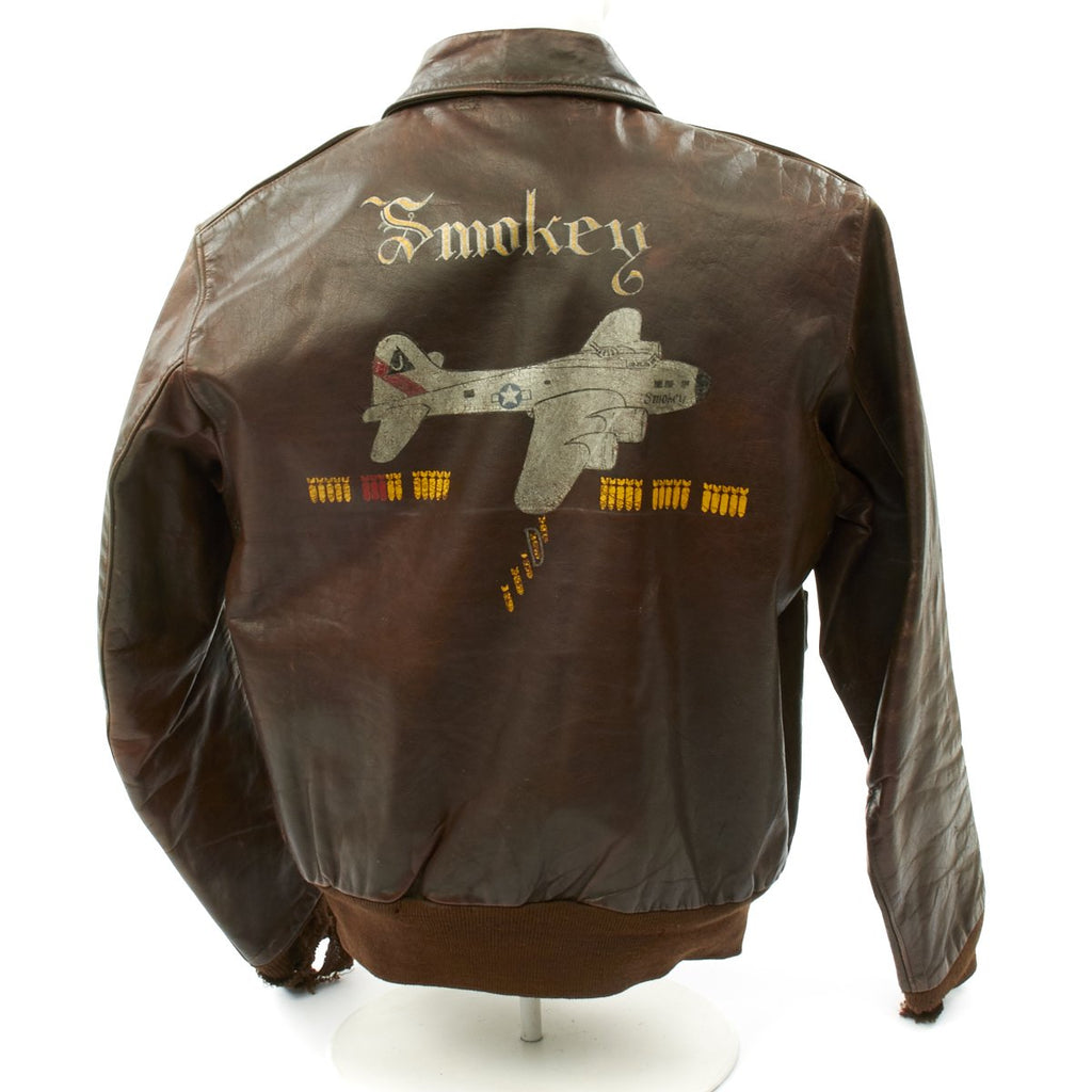 Original U.S. WWII Named Pilot B-17 Smokey 508th Bomb Squadron A-2 Flight Jacket Original Items