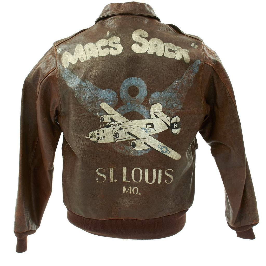 Original U.S. WWII B-24 Macs Sack 576th Bomb Squadron A-2 Flight Jacket Original Items