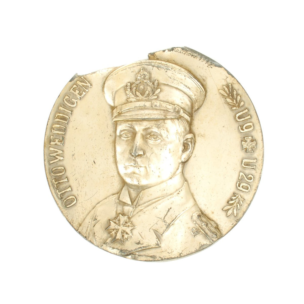Original War Damaged Plaque Commemorating WWI U-Boat Ace Otto Weddingen Original Items