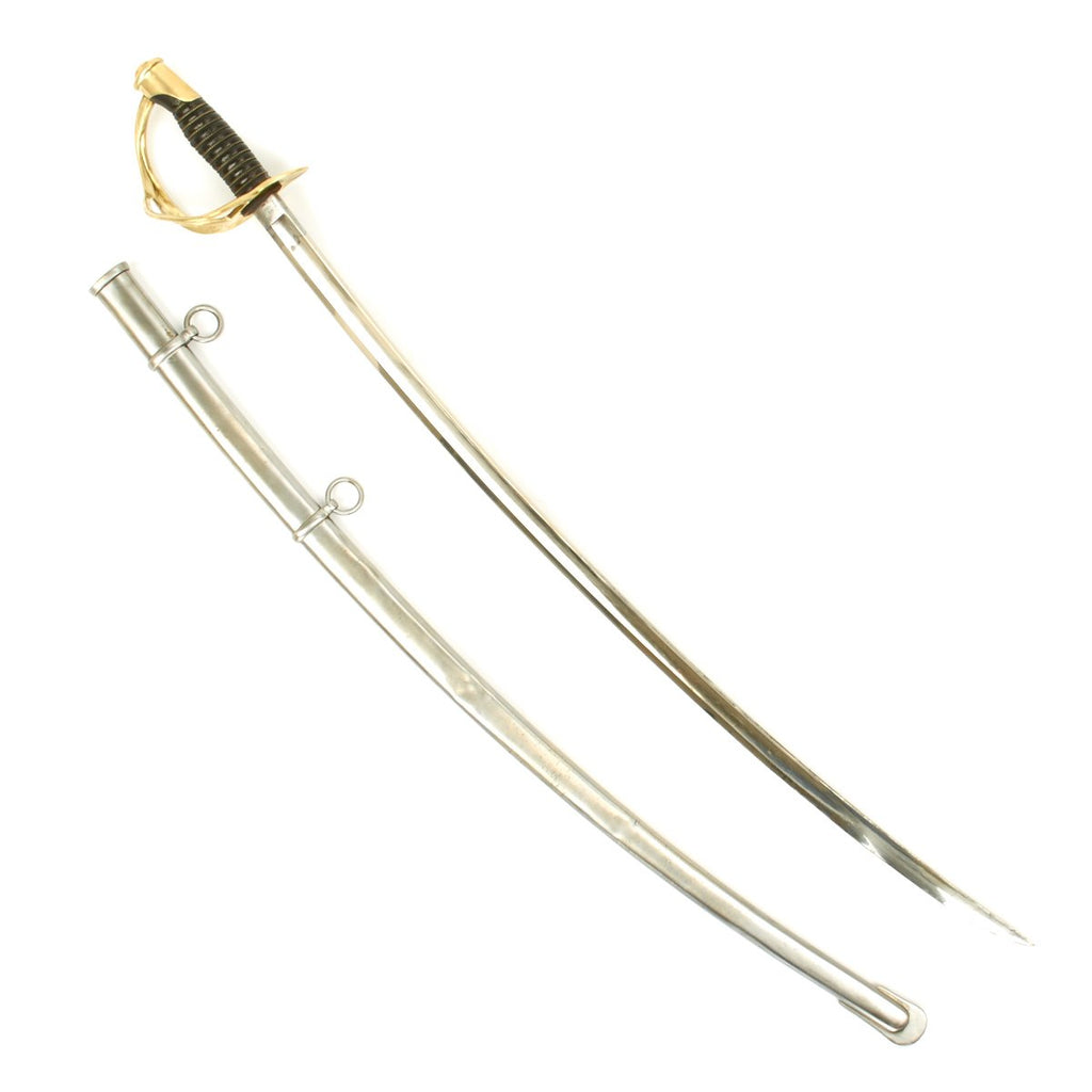 Original U.S. Civil War Model 1860 Nickel-Plated Light Cavalry Saber with Scabbard by D.J. MILLARD - Dated 1862 Original Items