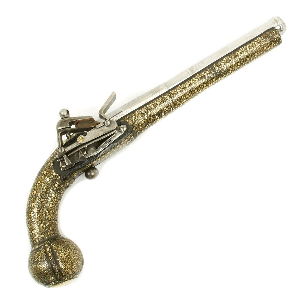 Original Cossack Ball Butt Migulet Pistol - Fully Inlaid circa 1780 New Made Items