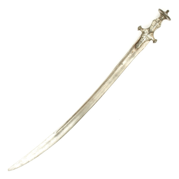 Original Indian 18th Century Tulwar Battle Sword with Silver Decorated ...