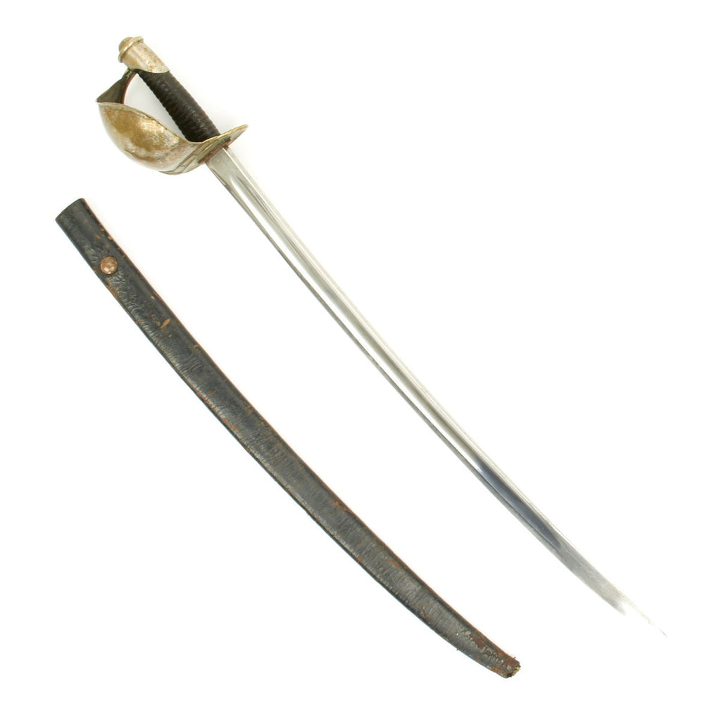 Original U.S. Civil War Naval Boarding Cutlass By Ames with Leather Scabbard - Dated 1861 Original Items
