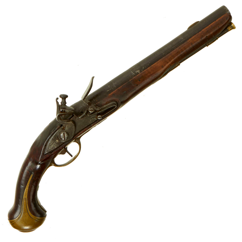 Original U.S. Revolutionary War German Brass Mounted Flintlock Horse Pistol marked R-5-C-IV on Butt Cap - circa 1750 Original Items