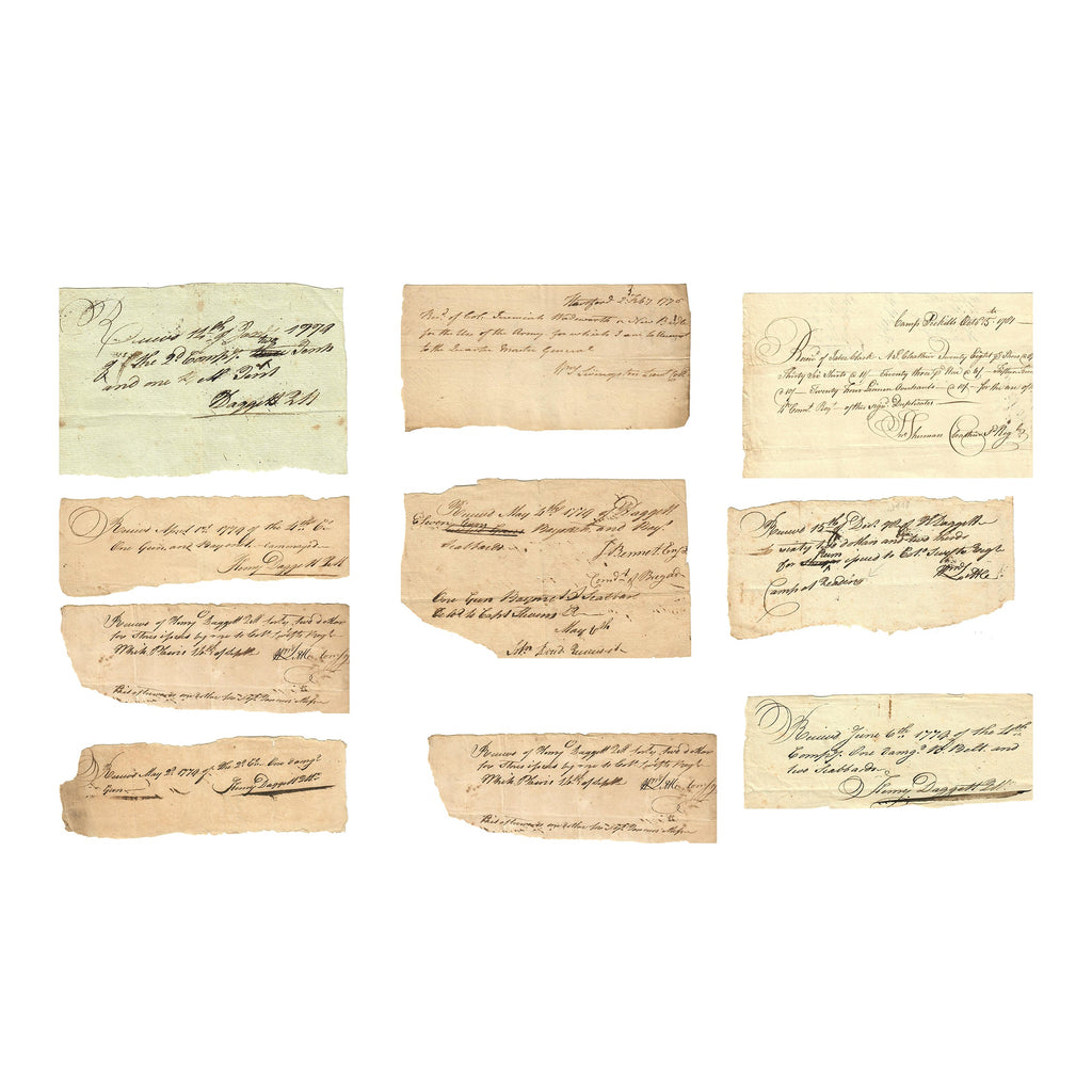 Original U.S. Revolutionary War Documents Signed by Quartermaster Henry Daggett of the 7th Connecticut Regiment - 11 Documents Original Items