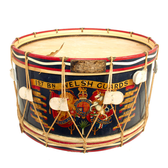 Original British WWI 1st Battalion Welsh Foot Guards Regiment Presentation Drum For Commander Kenneth R. Force Original Items