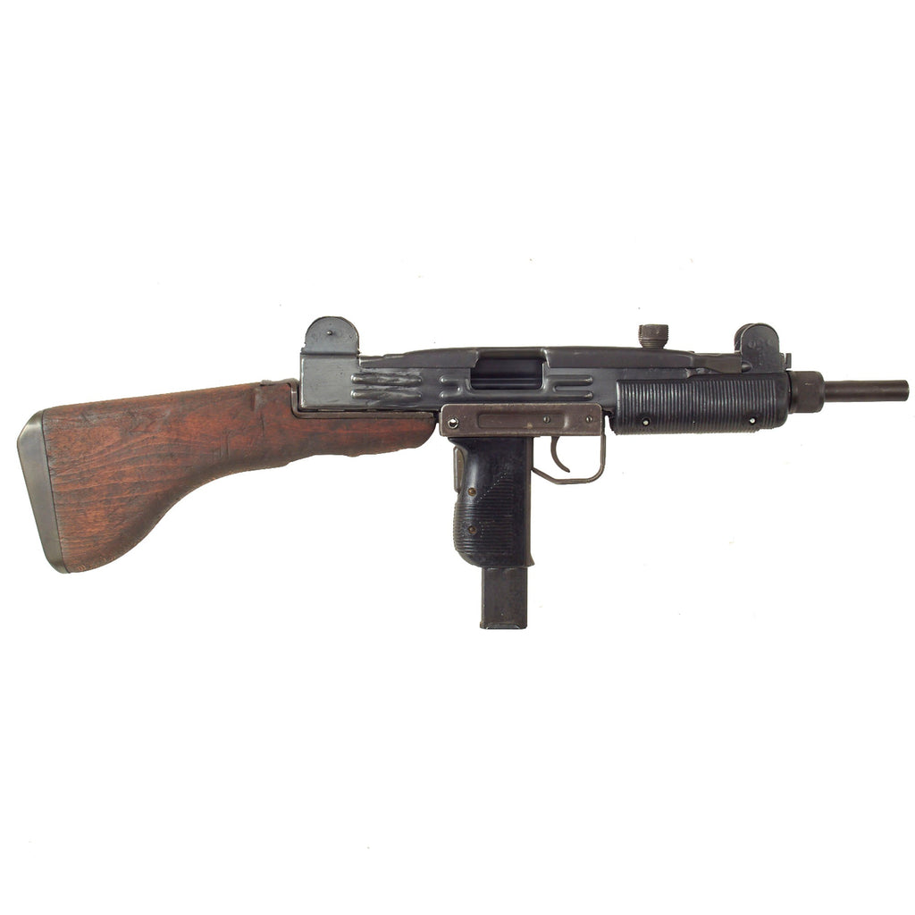 Original Israeli Six-Day War UZI Display Submachine Gun dated 1961 with Wood Stock and Magazine - Serial 81845 Original Items