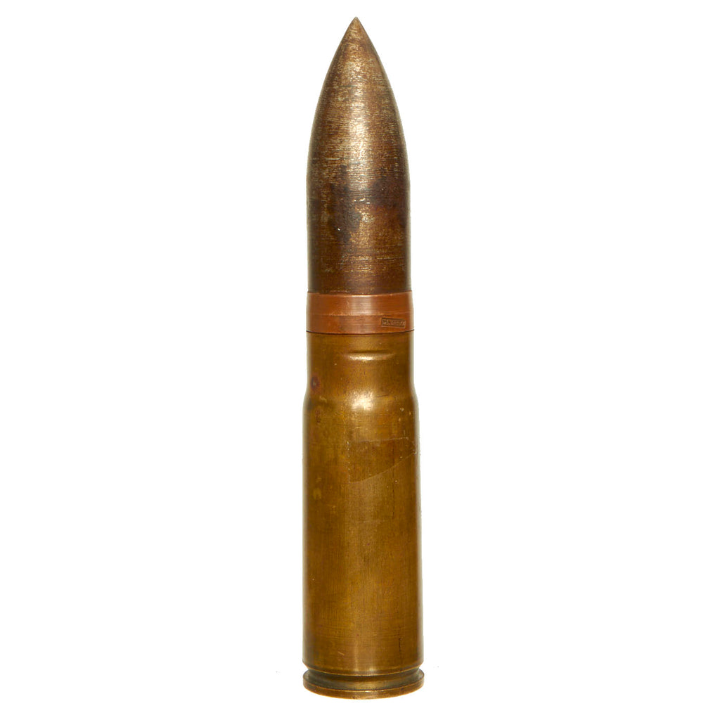 Original Italian WWI Inert 25.4 x 87mm 1” Cartridge For The FIAT-Revelli 25.4mm M1917 Automatic Cannon Original Items