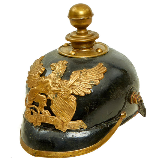 Original German WWI Grand Duchy of Baden M1895 Artillery Pickelhaube Helmet - Kugelhelm Original Items
