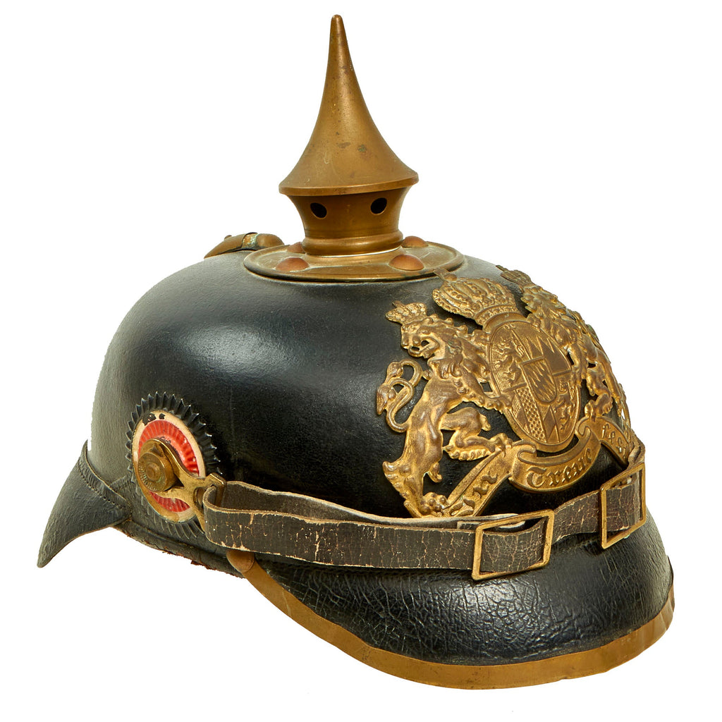 Original Imperial German WWI Bavarian EM/NCO Infantry M1895 Pickelhaube Spiked Helmet Original Items