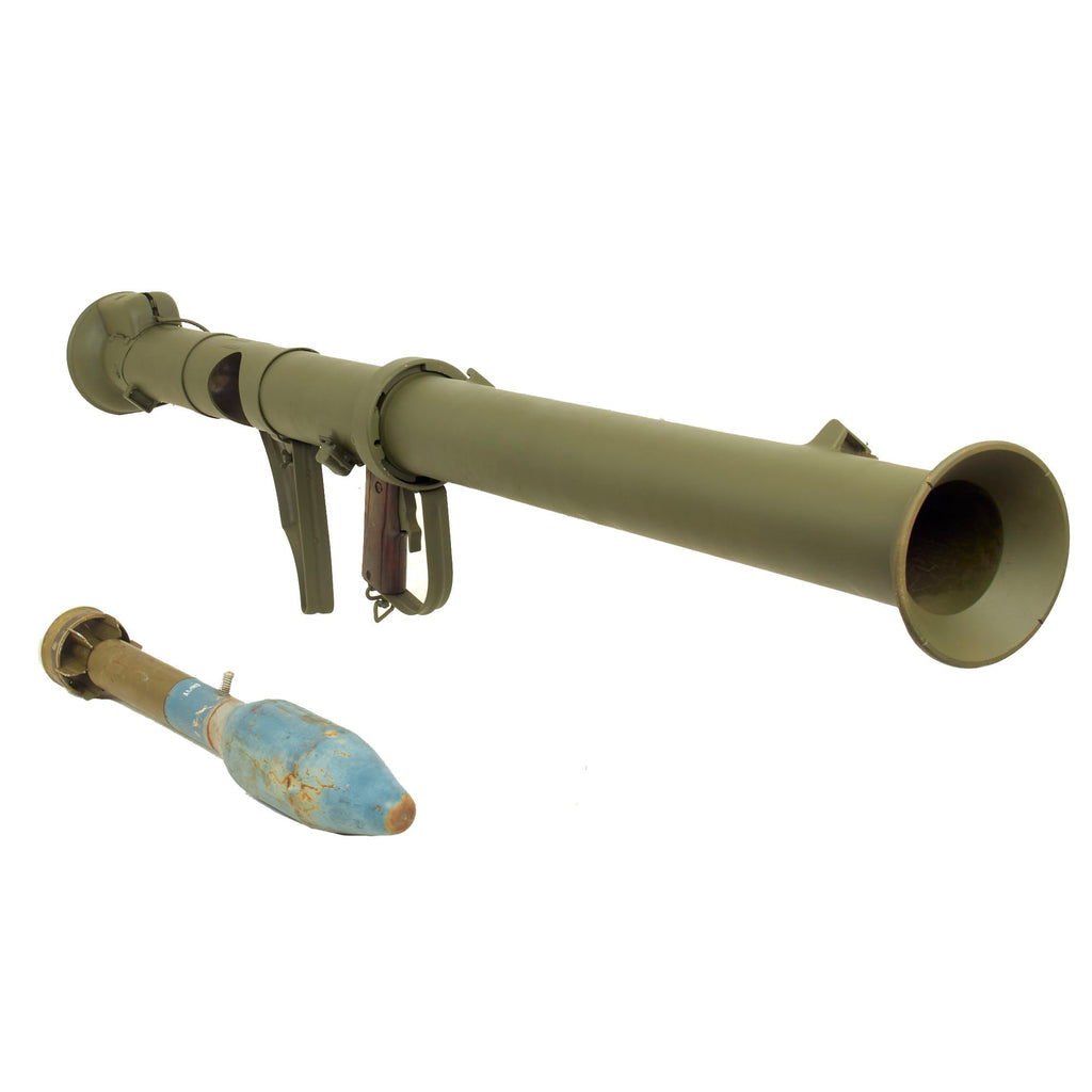 Original U.S. Vietnam War 1965 Dated M20 A1B1 3.5 Inch Super Bazooka Rocket Launcher with INERT 1955 Dated Practice Round Original Items