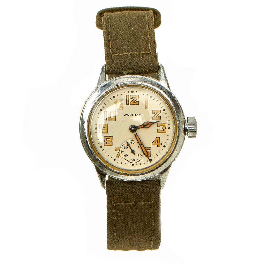 Original U.S. WWII Fully Functional US Army Ordnance Department 17-Jewel Wrist Watch by Waltham - Laundry Number Marked Original Items