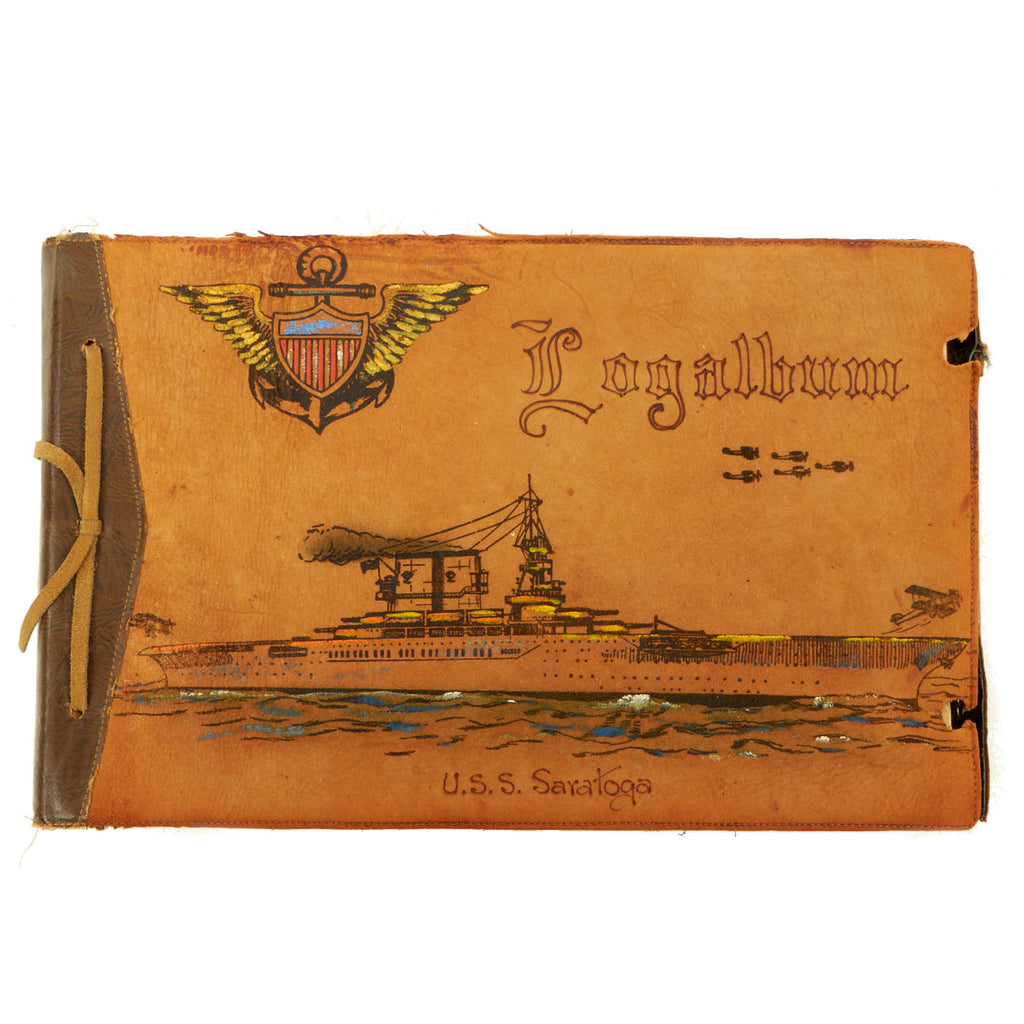 Original Pre WWII “U.S.S. Saratoga” Marine Corps Photo Album Featuring James Cagney Filming “Devil Dogs of the Air” - 208 Pictures and Documents Original Items