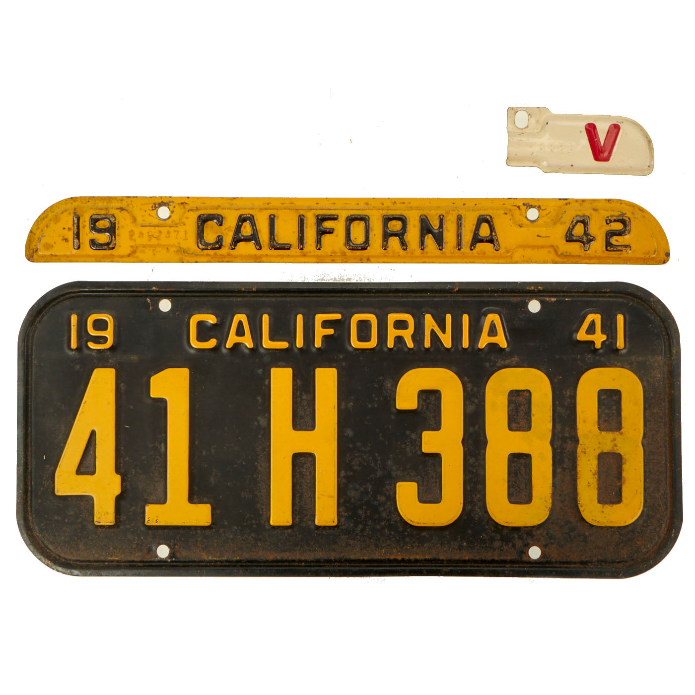 STANDARD CALIFORNIA　S996 WWⅡ Original U.S. WWII 1941 War Effort License Plate for California