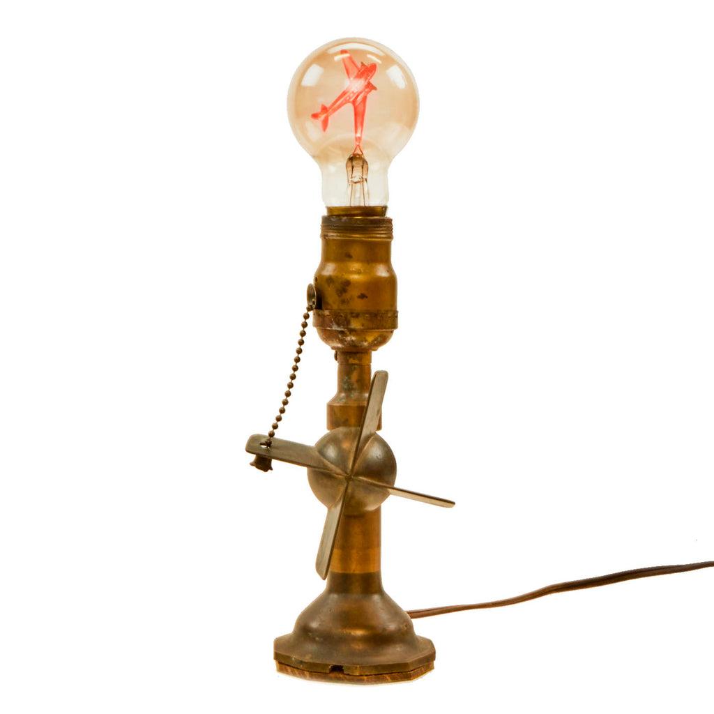 Original U.S. WWII USAAF Douglas C-47 Skytrain Aerolux Figural Filament Lightbulb and Lamp - Fully Functional Original Items