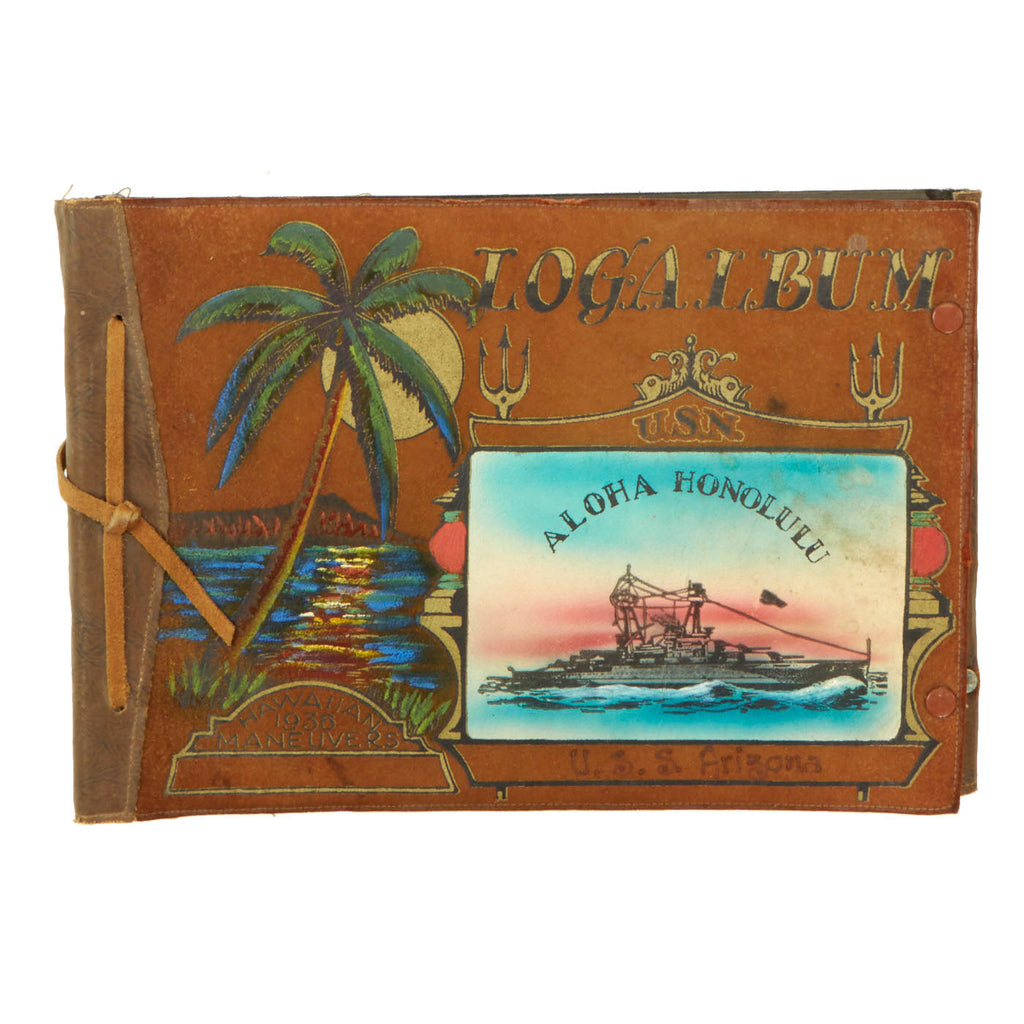Original U.S. Interwar United States Navy USS Arizona 1936 Hawaiian Maneuvers Log Album - Fleet Problem XVII Original Items