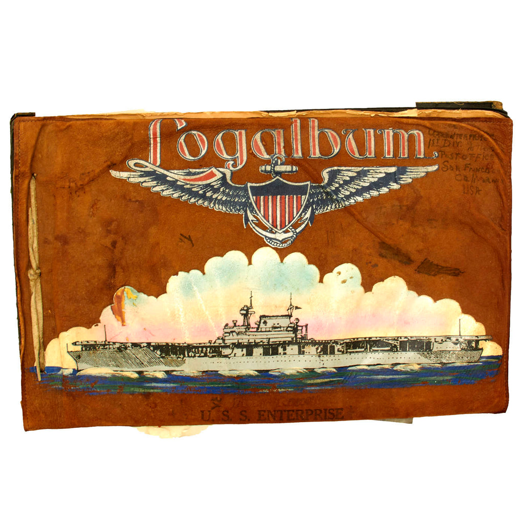 Original U.S. WWII U.S.S. Enterprise (CV-6) Personal Photo Album of Coxswain Everett Theodore Lee Original Items