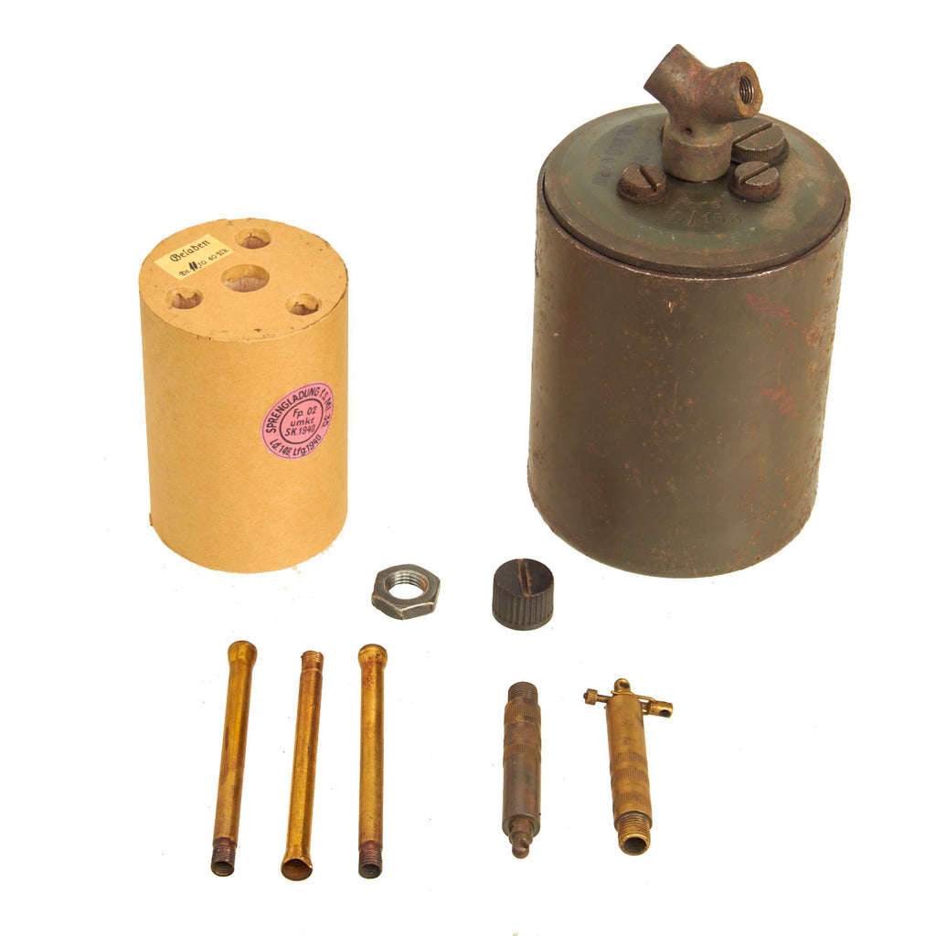Original WWII German 1940 dated Bouncing Betty S-Mine with Shrapnel and Mock Explosive Original Items