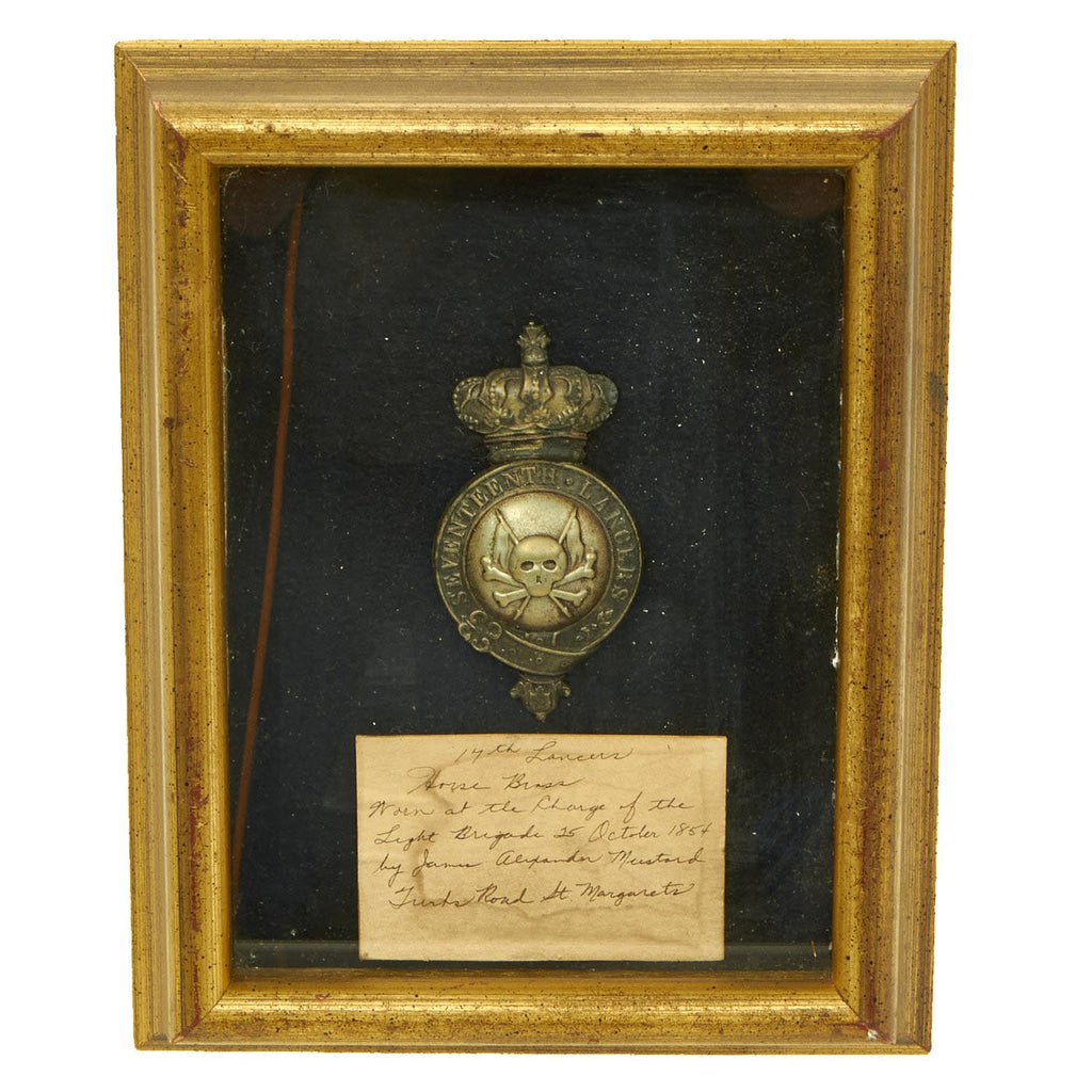 Original British Victorian Named 17th Lancers Martingale Badge used in “The Charge of the Light Brigade” - Crimean War Original Items