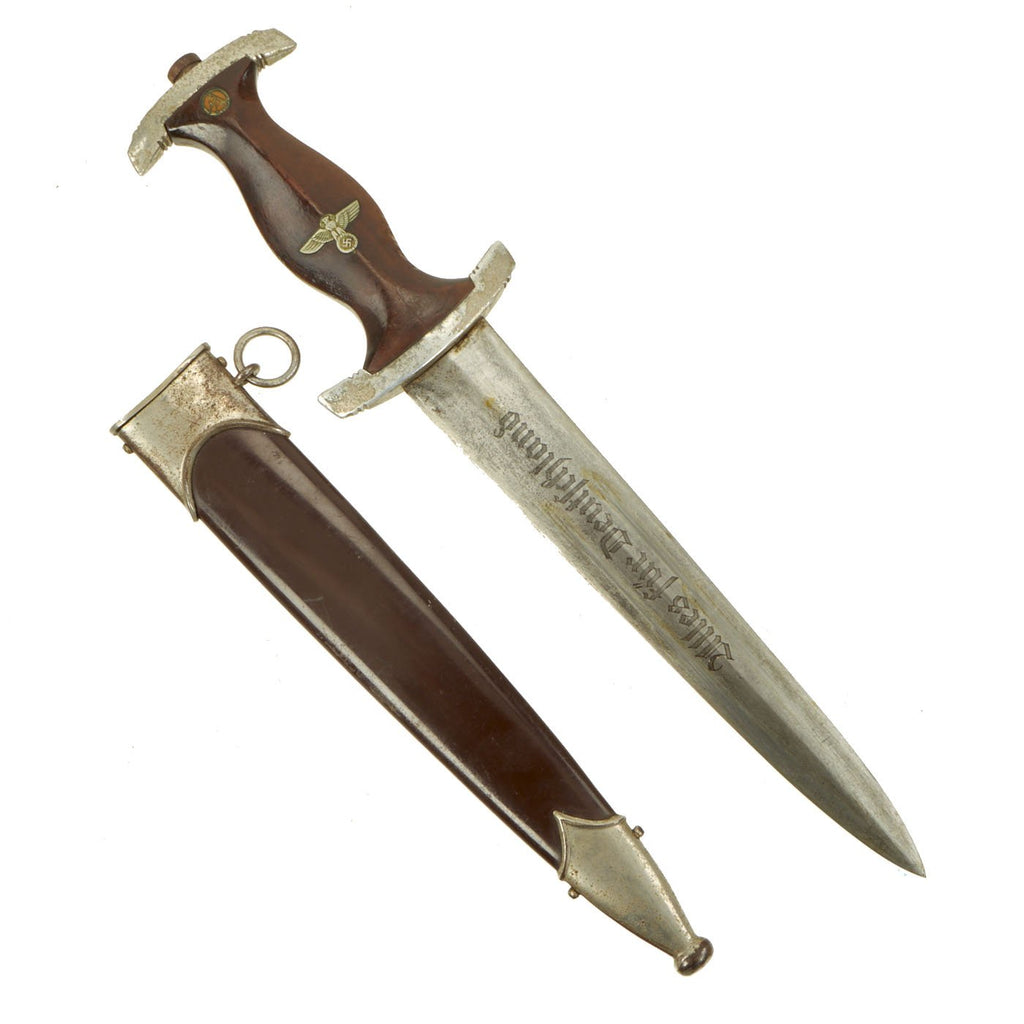 Original German WWII 1938 dated SA Dagger by Rare Maker Karl Tiegel with Scabbard - RZM M7/81/38 Original Items