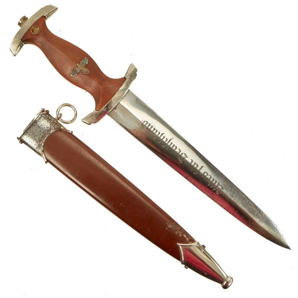 Original German WWII 1940 dated SA Dagger by Rare Maker Karl Tiegel with Scabbard - RZM M7/81/40 Original Items