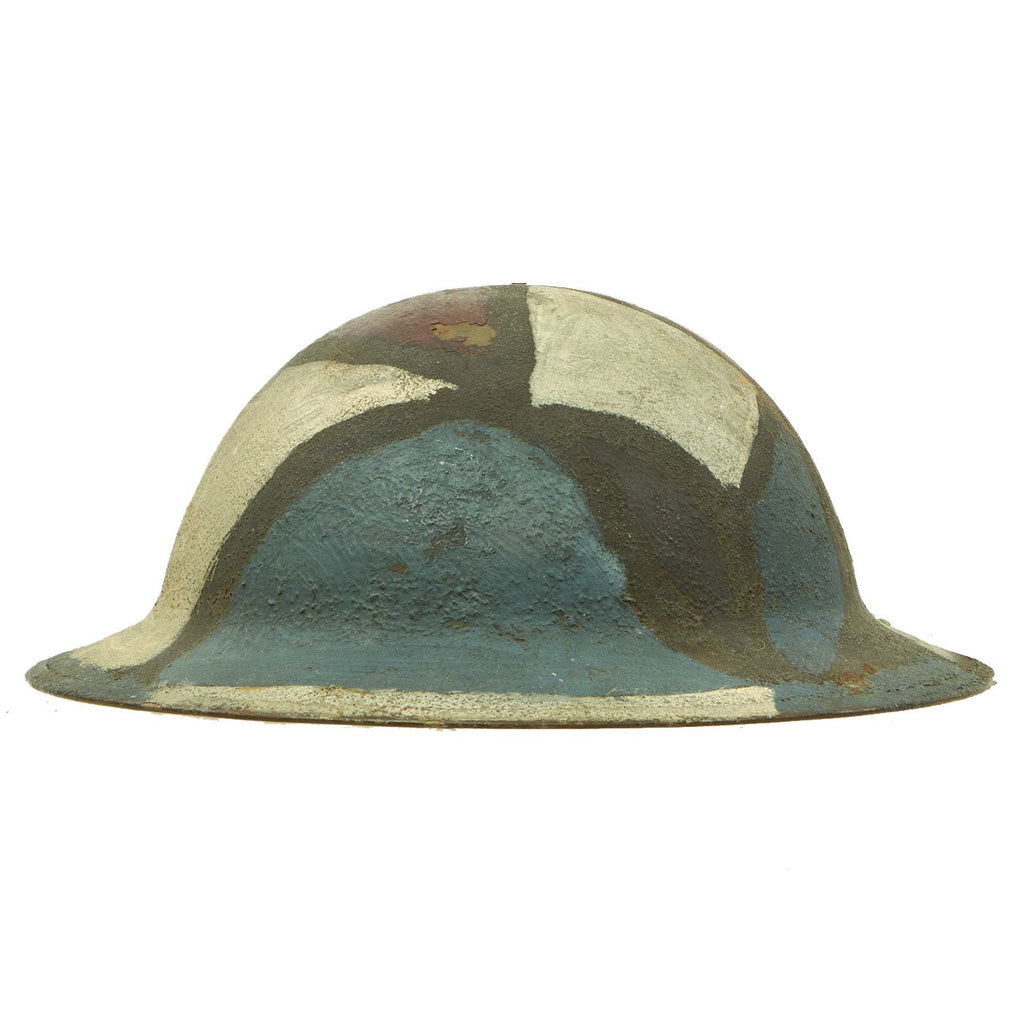 Original U.S. WWI M1917 Doughboy Helmet with AEF Advance Sector Panel Camouflage Paint Original Items