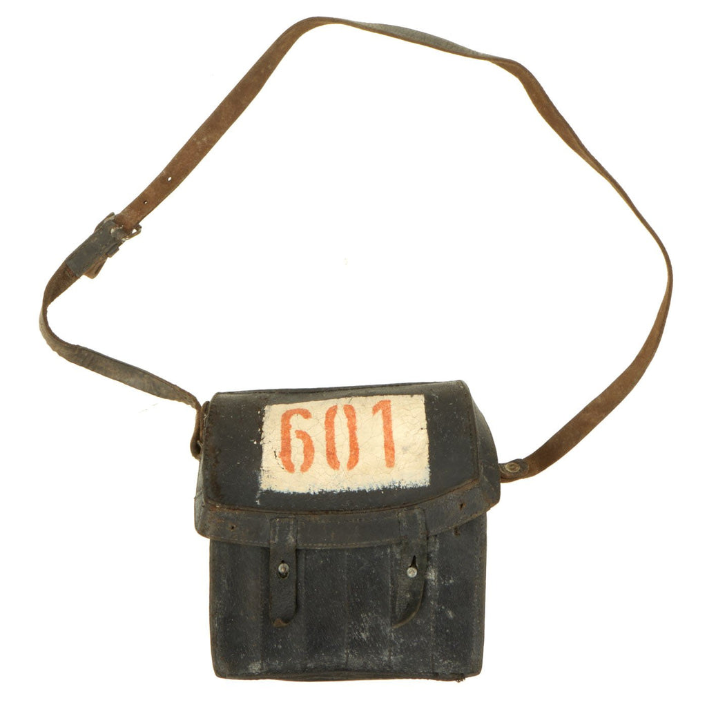 Original German WWII Leather Flare Gun Ammunition Pouch Original Items