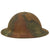 Original U.S. WWI M1917 Doughboy Helmet with Panel Camouflage Paint, Liner & Chinstrap Original Items