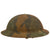 Original U.S. WWI M1917 Doughboy Helmet with Panel Camouflage Paint, Liner & Chinstrap Original Items