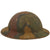 Original U.S. WWI M1917 Doughboy Helmet with Panel Camouflage Paint, Liner & Chinstrap Original Items
