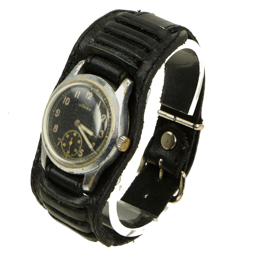 Original German WWII Wehrmacht D-H Wrist Watch by Büren Serial D. 13102 H. - Fully Functional Original Items
