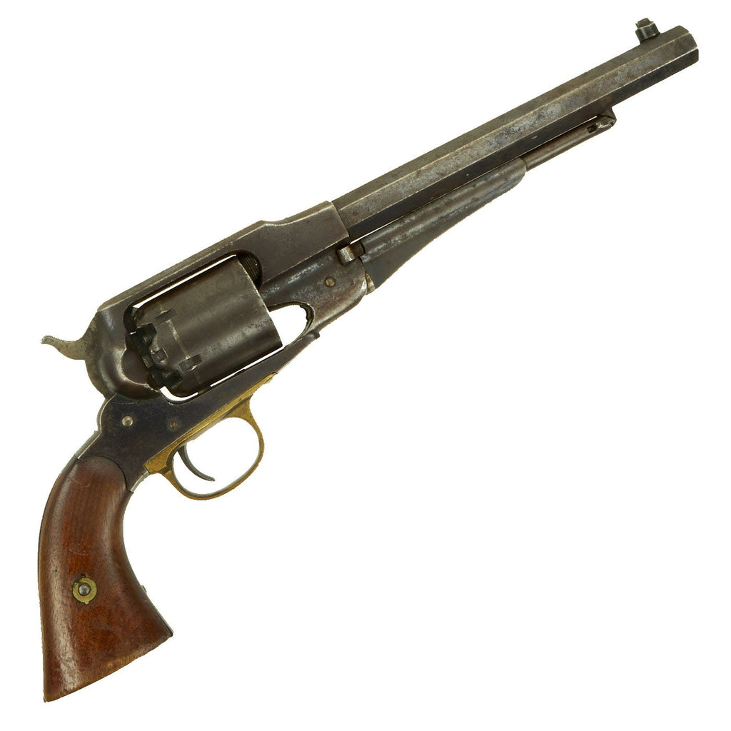 Original U.S. Civil War Remington New Model 1863 Army Percussion Revolver with Initialed Grips - Serial 73058 Original Items