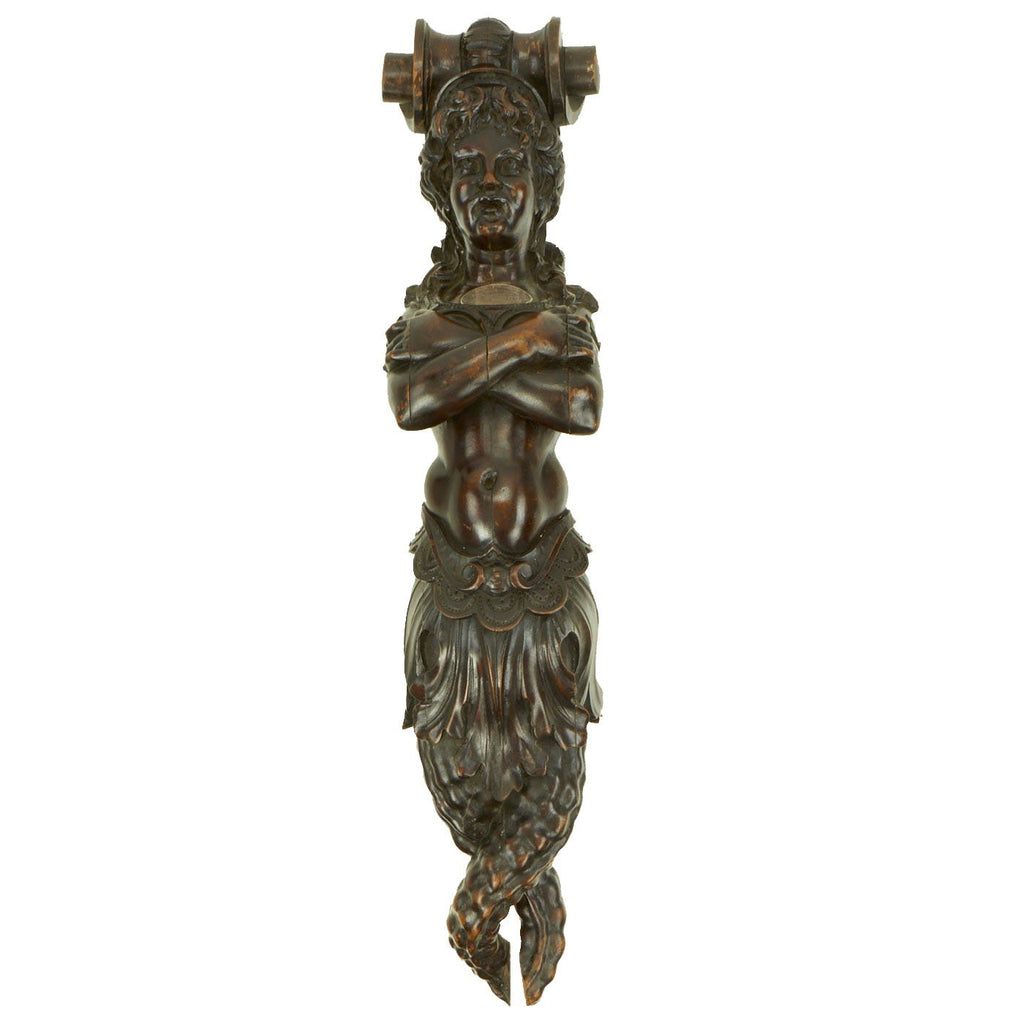 Original British Napoleonic Naval Poop Deck Small Ship’s Carved Mermaid Figurehead from H.M.S. ARETHUSA Original Items