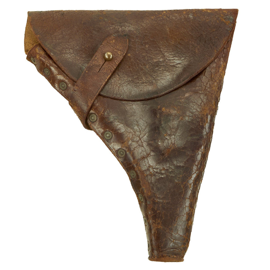 Original British WWI Officer's .455 Webley Self-Loading Pistol Leather Holster by Hobson & Sons - Dated 1915 Original Items