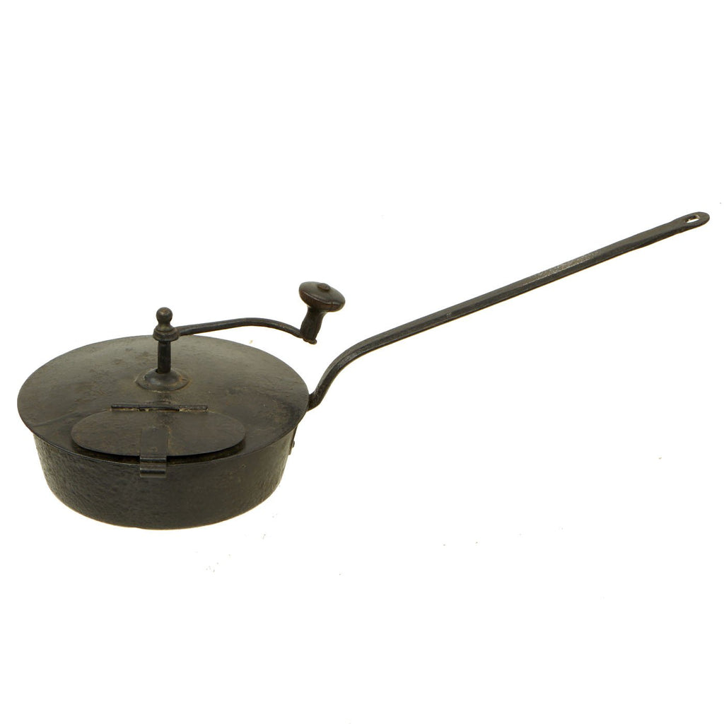 Original U.S. Revolutionary War Era Military Crank Handle Coffee Roaster with Hinged Lid - c. 1776-1783 Original Items