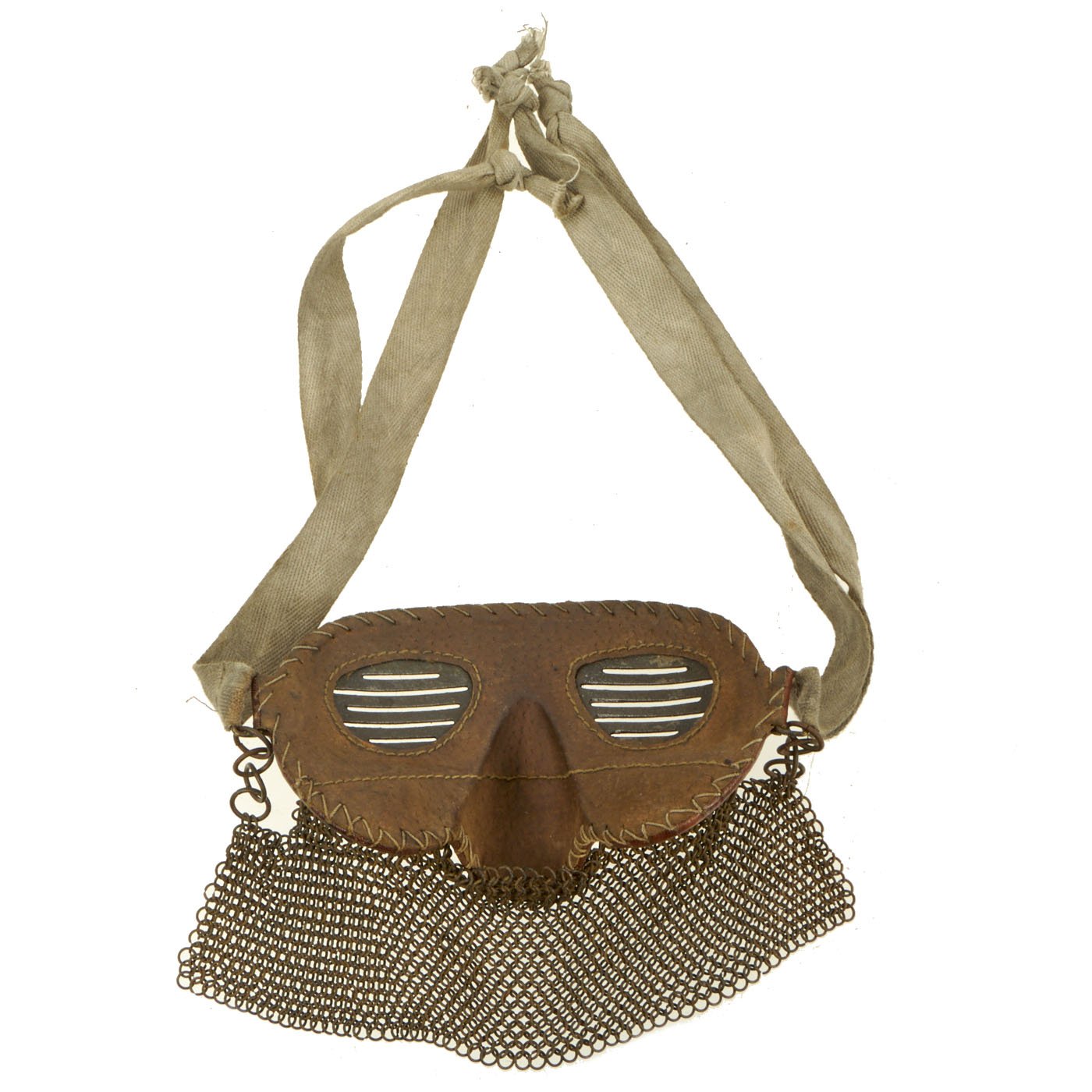 Original Rare British WWI Tankers Leather Covered Armor Face Mask with ...