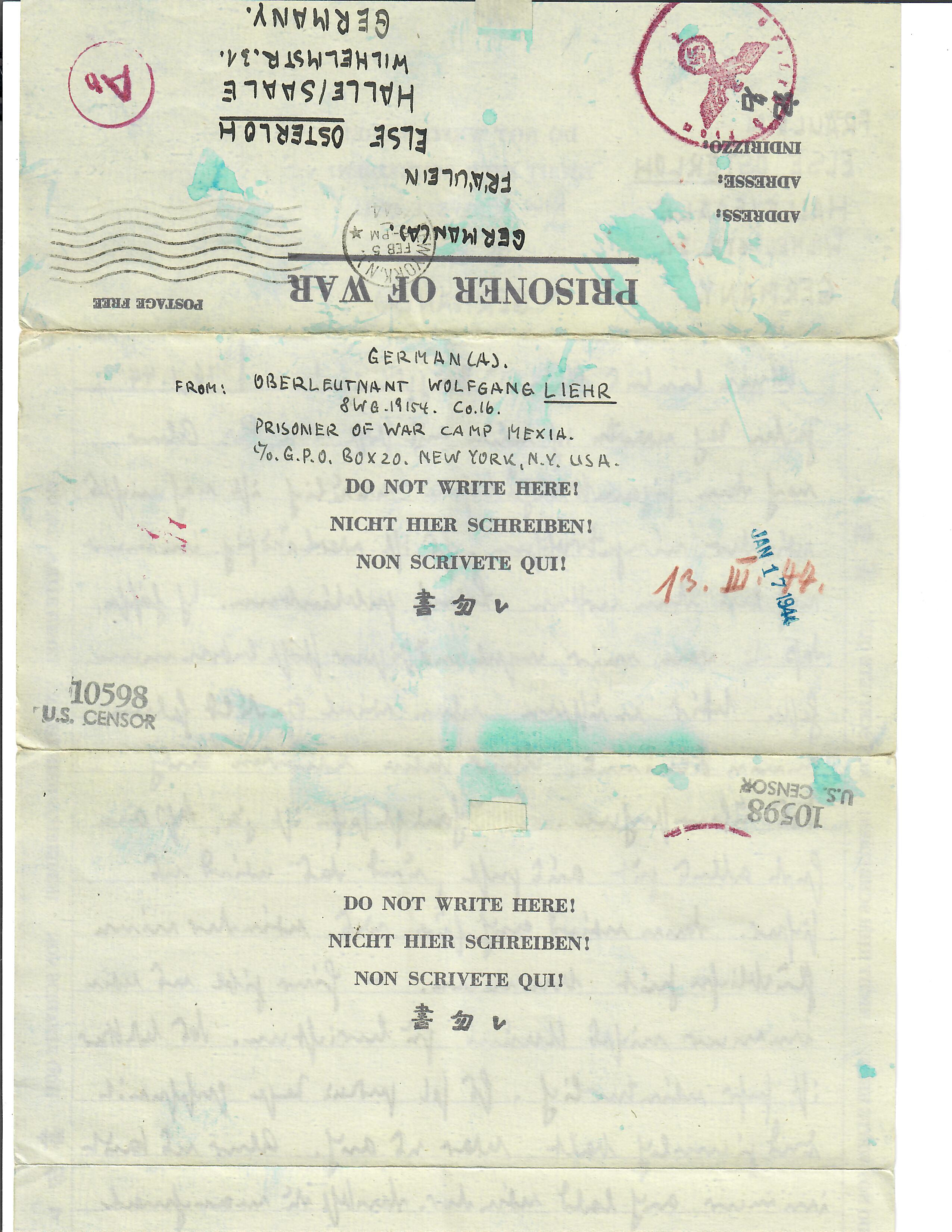Germany Remonstration Letter Original Set of German WWII Letters Written Back Home by German POWs H ...