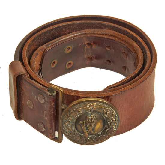 Original U.S. WWI Imperial German Hate Souvenir Belt With Prussian Officer Buckle and 2 Attached Items Original Items