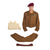 Original British WWII Airborne Royal Artillery P-40 “Battledress” Uniform Set - Beret, Tunic, Trousers, Mesh Tank Top and Belt Original Items