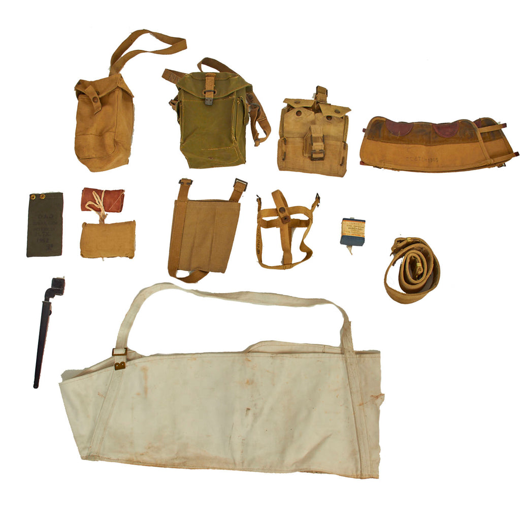 Original and Reproduction WWII British & Commonwealth Army Issue P37 Field Gear Lot - 19 Items Original Items