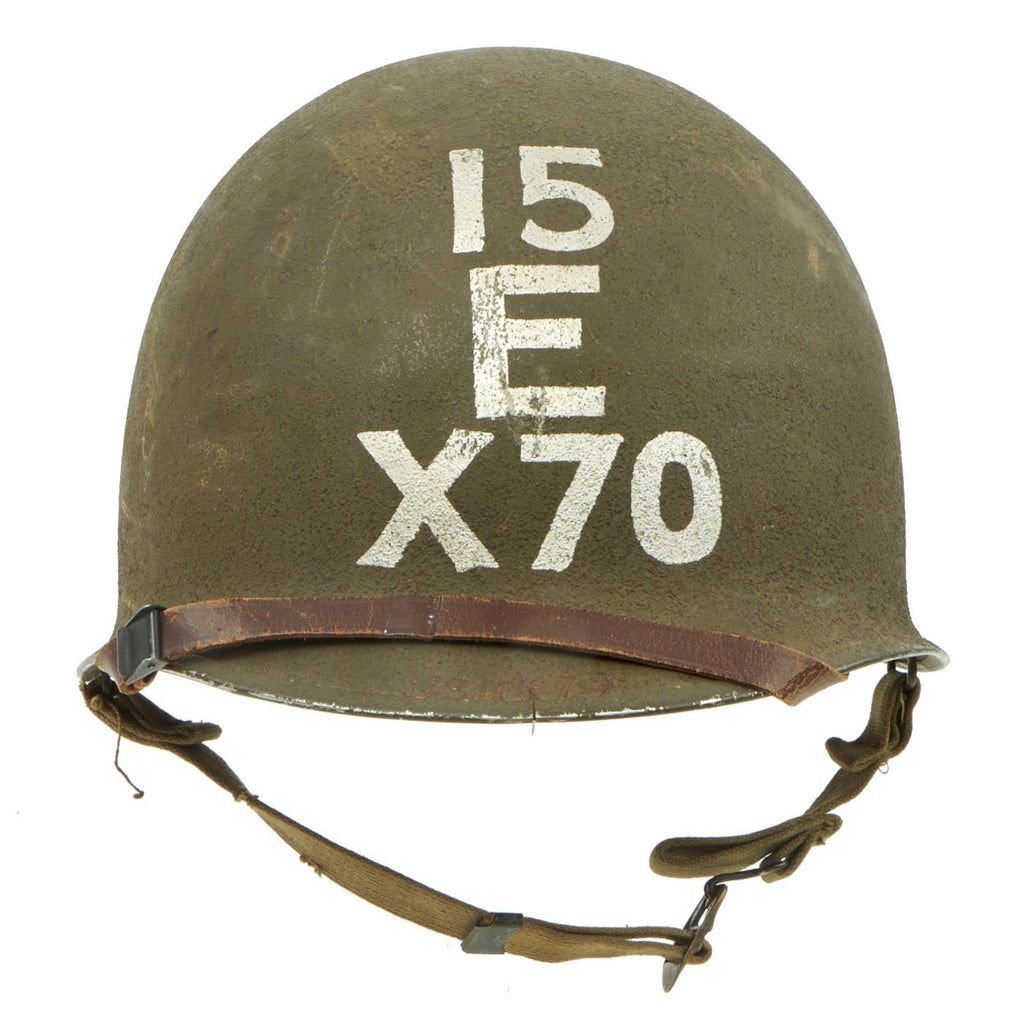 Original WWII U.S. Navy Unit Marked 1942 McCord Front Seam Fixed Bale M1 Helmet with Westinghouse Liner Original Items