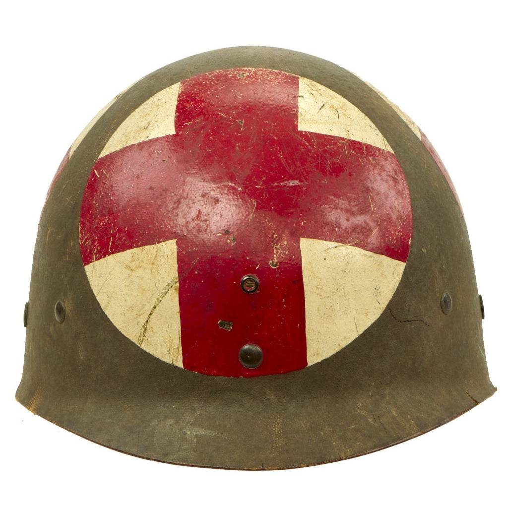 Original U.S. WWII Medic M1 Helmet Liner by Firestone Rubber with Sweatband Original Items