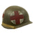Original U.S. WWII Medic 1941 M1 McCord Front Seam Fixed Bale Helmet with Firestone Liner Original Items